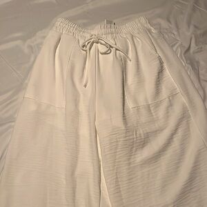 White flowy pants